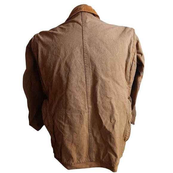 Large Vintage 1950s Tin Cloth Corduroy Collar Hunting Jacket With Shell Pockets - Picture 2 of 11